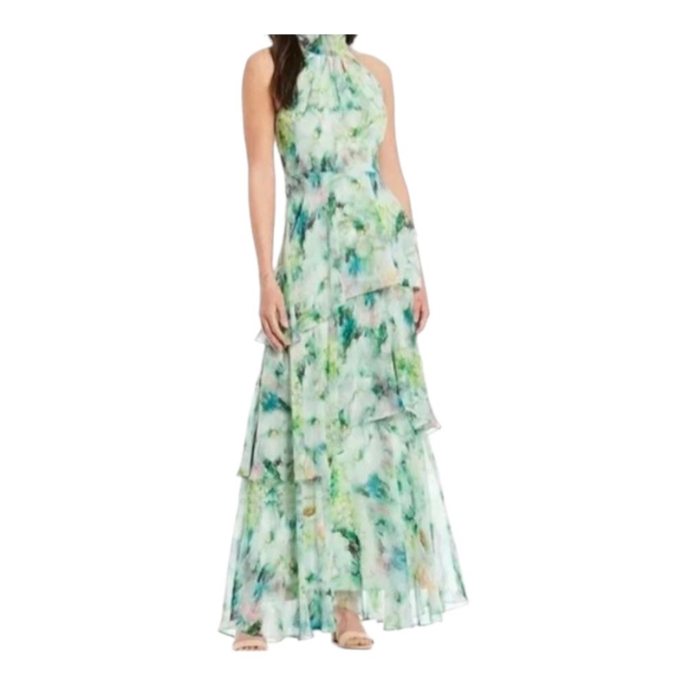 Alex Marie jade floral halter neck maxi dress in a size 6.